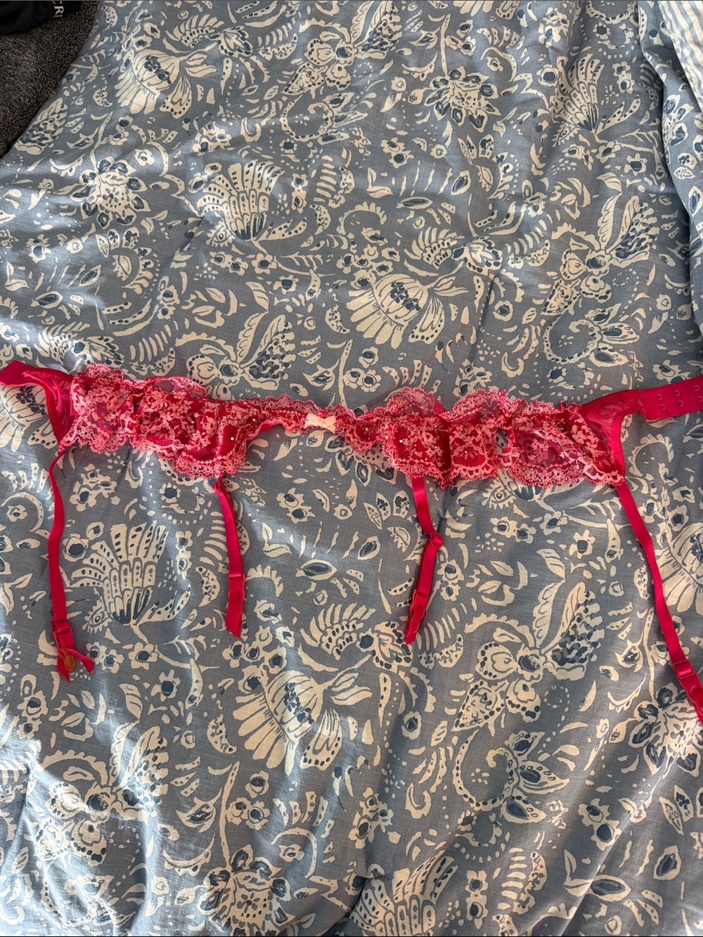 Lace Garter Belt - Red